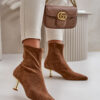 PS1 Női tűsarkú csizma Eco Suede hegyes orrokkal Camel Irithare