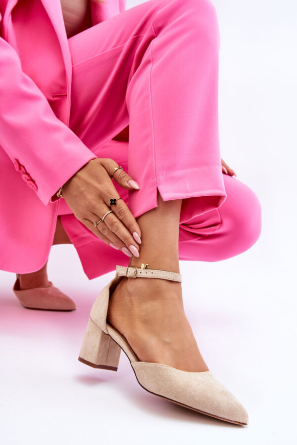 PS1 Suede Heel Pumps Beige Promise