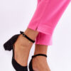 PS1 Suede Heel Pumps Black Promise