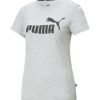 PUMA Funkcionális felső 'Essential Logo Tee'  szürke melír / fekete-hu