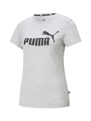 PUMA Funkcionális felső 'Essential Logo Tee'  szürke melír / fekete-hu