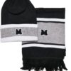 Package College Team Hat & Scarf Black/Heathergrey/White