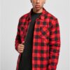 Padded flannel shirt black/red