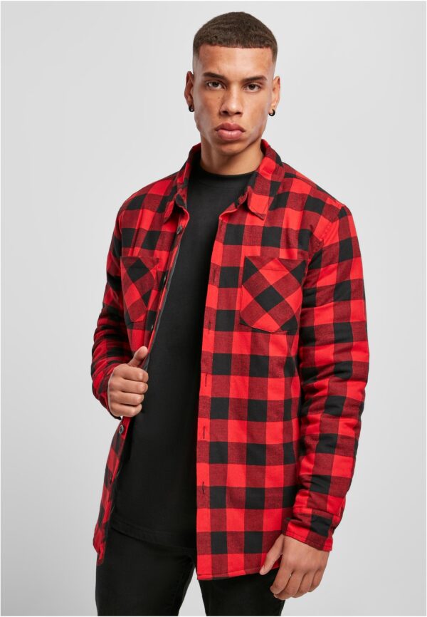 Padded flannel shirt black/red