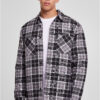 Padded plaid shirt jacket black/white