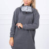 Padded sweatshirt with a graphite hood