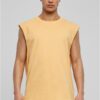 Pale-orange open-brimmed sleeveless T-shirt