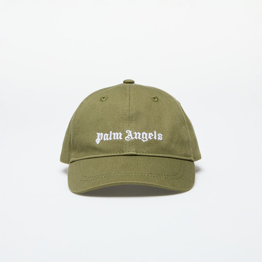 Palm Angels Kids Logo Baseball Cap Military Green/ White I-alacsony-ár
