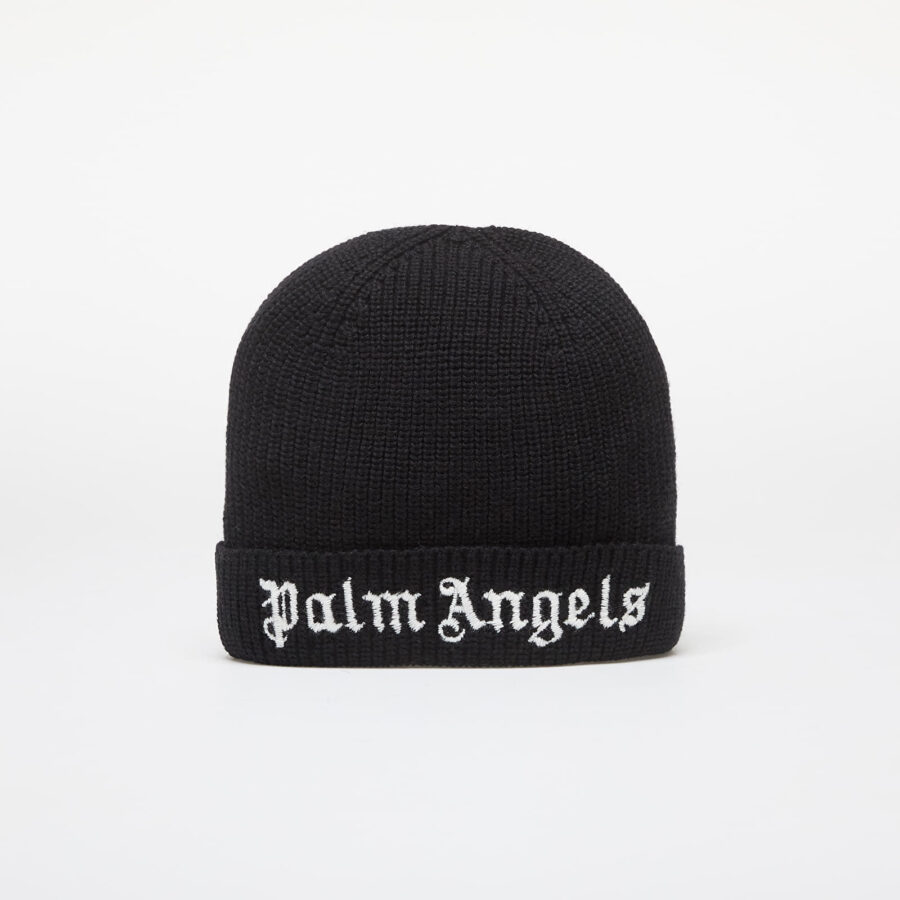 Palm Angels Kids Logo Knit Beanie Black/ White I-alacsony-ár