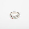 Palm Angels Oval Melted Strass Ring Silver/ Multicolor 60-alacsony-ár