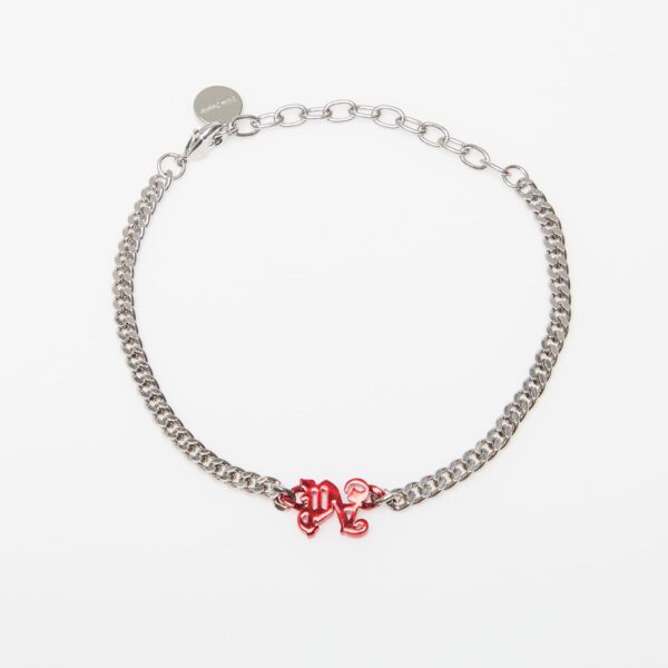 Palm Angels Pa Monogram Chain Bracelet Silver/ Red Universal-alacsony-ár