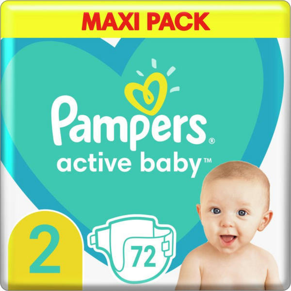 Pampers Active Baby Size 2 eldobható pelenkák 4-8 kg 72 db-Ár