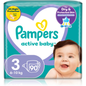 Pampers Active Baby Size 3 eldobható pelenkák 6-10 kg 90 db-Ár