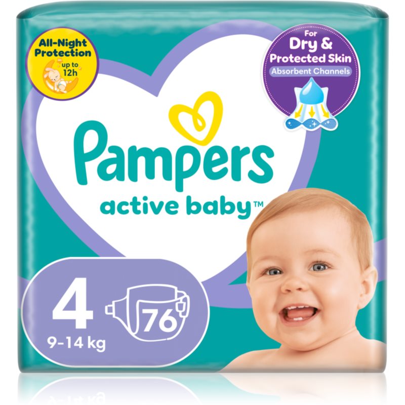 Pampers Active Baby Size 4 eldobható pelenkák 9-14 kg 76 db-Ár