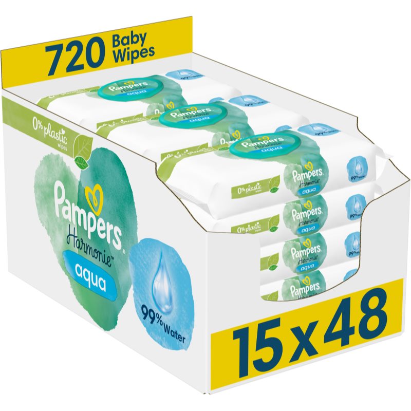 Pampers Harmonie Aqua nedves törlőkendő gyerekeknek 15x48 db-Ár