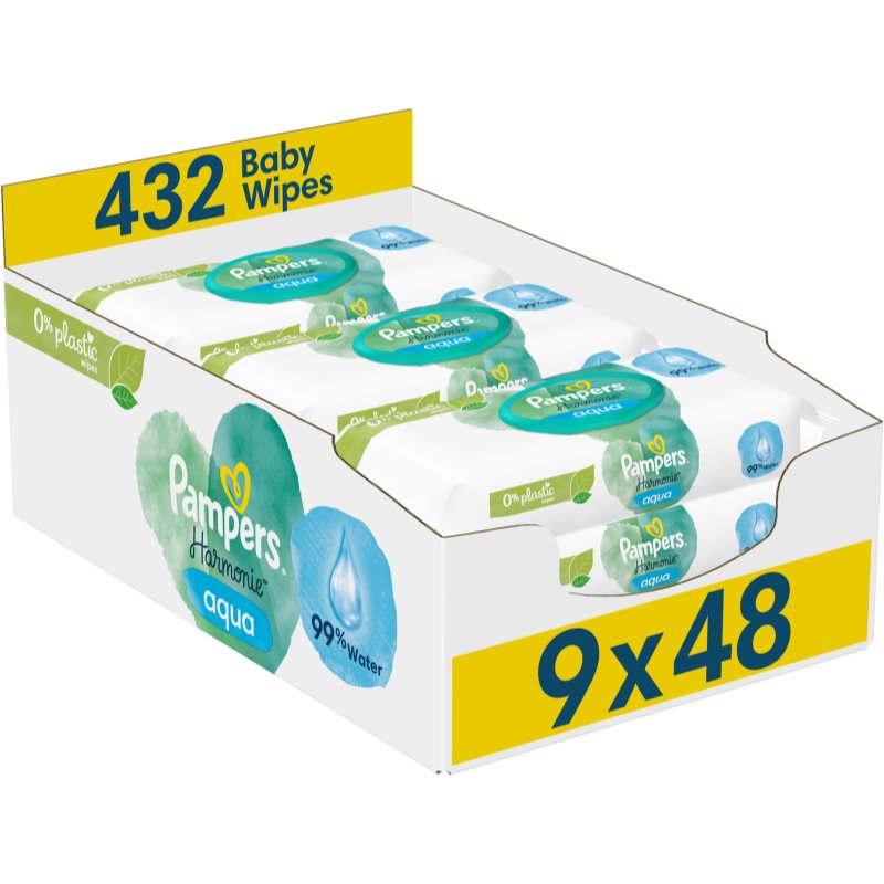 Pampers Harmonie Aqua nedves törlőkendő gyerekeknek 9x48 db-Ár