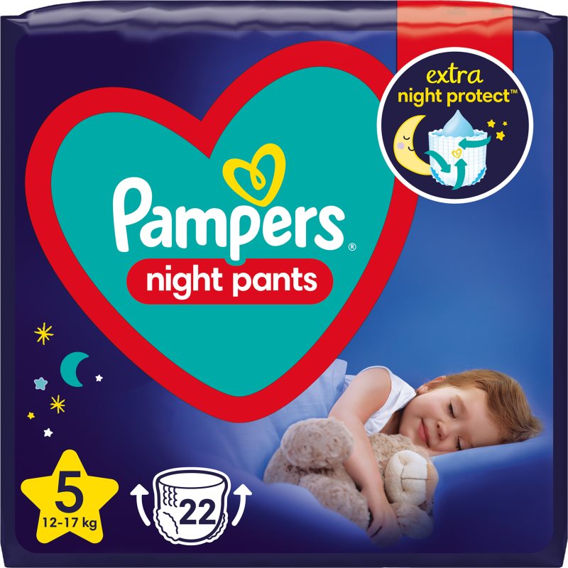 Pampers Night Pants Size 5 eldobható nadrágpelenkák éjszakára 12-17 kg 22 db-Ár