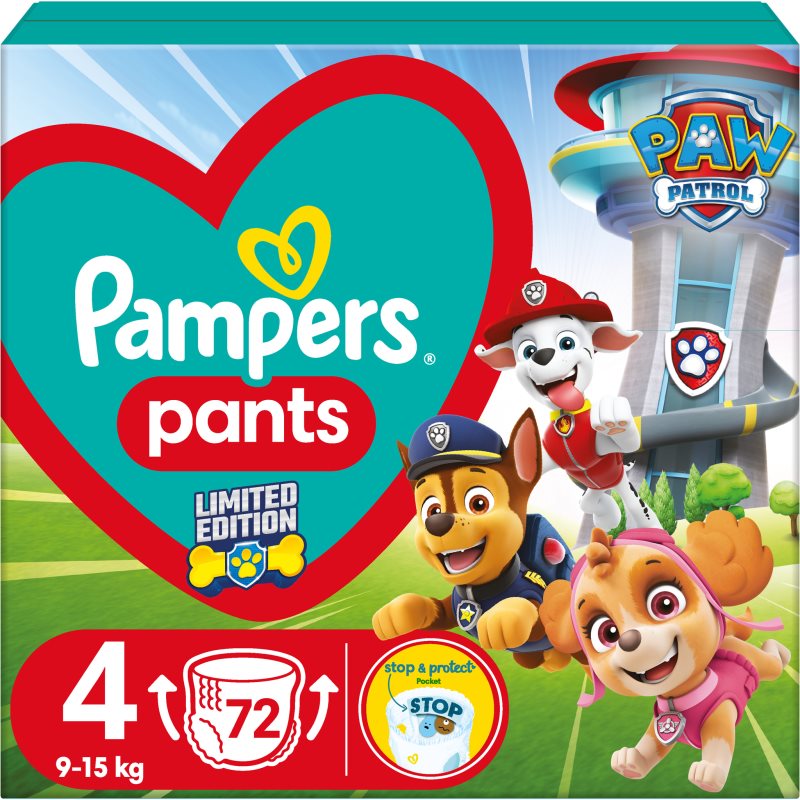 Pampers Pants Paw Patrol Size 4 eldobható nadrágpelenkák 9-15 kg 72 db-Ár