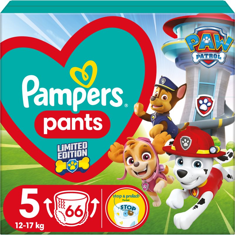 Pampers Pants Paw Patrol Size 5 eldobható nadrágpelenkák 12-17 kg 66 db-Ár