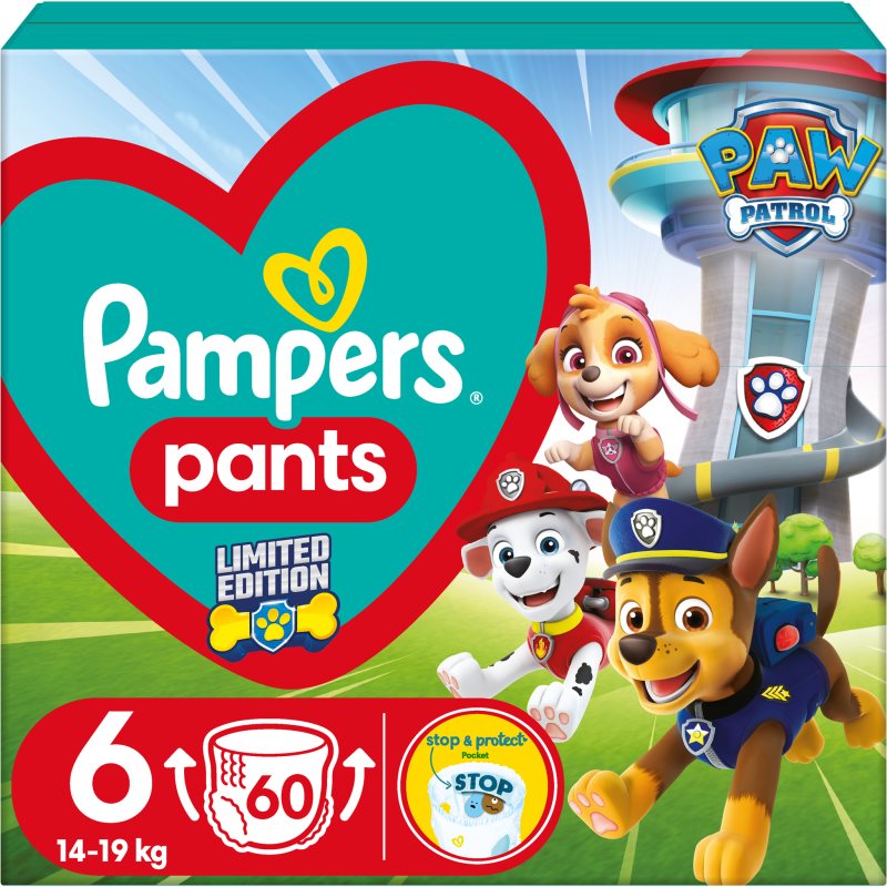 Pampers Pants Paw Patrol Size 6 eldobható nadrágpelenkák 14-19 kg 60 db-Ár