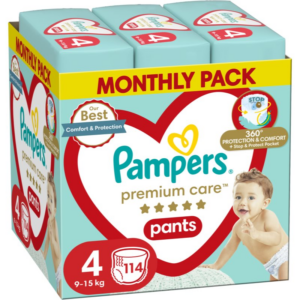 Pampers Premium Care Pants Size 4 eldobható nadrágpelenkák 9-15 kg 114 db-ár