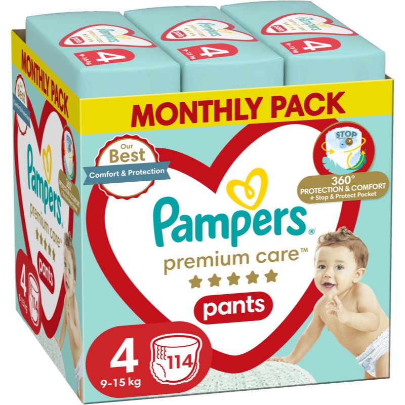 Pampers Premium Care Pants Size 4 eldobható nadrágpelenkák 9-15 kg 114 db-ár