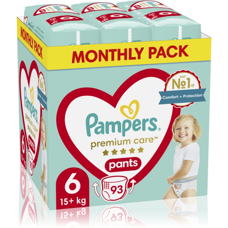 Pampers Premium Care Pants Size 6 eldobható nadrágpelenkák 15+ kg 93 db-ár