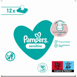 Pampers Sensitive nedves törlőkendő gyerekeknek az érzékeny bőrre 12x52 db-Ár