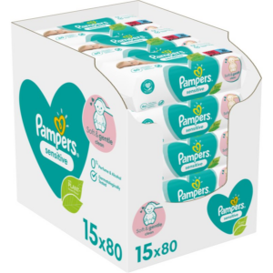 Pampers Sensitive nedves törlőkendő gyerekeknek az érzékeny bőrre 15x80 db-Ár