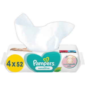 Pampers Sensitive nedves törlőkendő gyerekeknek az érzékeny bőrre 4x52 db-Ár