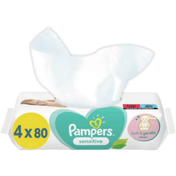 Pampers Sensitive nedves törlőkendő gyerekeknek az érzékeny bőrre 4x80 db-Ár