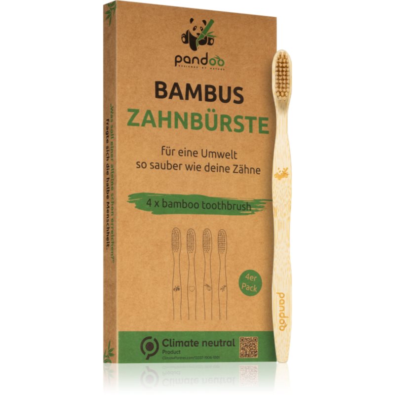 Pandoo Bamboo Toothbrush bambuszos fogkefe Medium Soft 4 db-Ár
