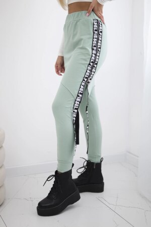 Pants/suit with dark mint selfie lettering