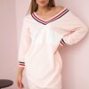 Paris Powder Pink Dress with V-Neck