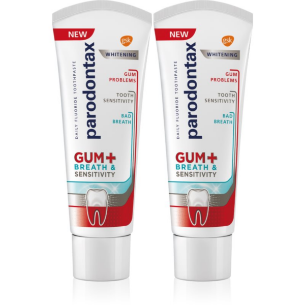 Parodontax Gum And Sens Whitening fehérítő fogkrém a fogakra 2x75 ml-Ár