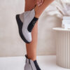 Patent leather ankle boots with Vinceza insulation in grey