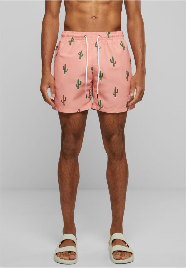 Pattern of swimming shorts cactus aop