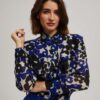 Patterned shirt with frills