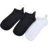 Peace Fancy Edge No Show Socks 3-Pack White/Black