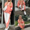 Peach and white tracksuit set By o la la