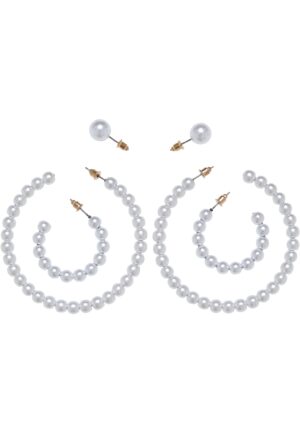 Pearl hoop earrings 3-pack