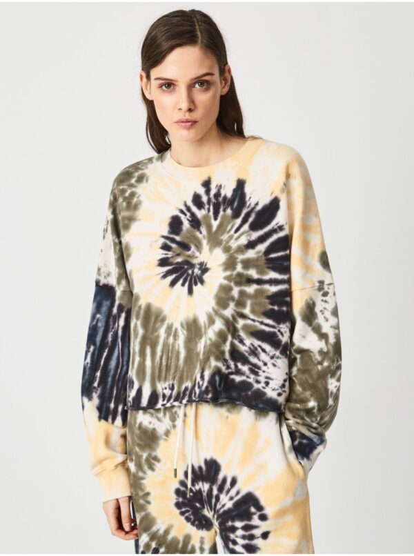 Pepe Jeans Adele Green-Beige Ladies Batik Sweatshirt - Ladies