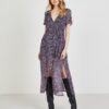 Pepe Jeans Dark blue Women's Patterned Shirt Midishats with Slit Pepe Je - Ladies