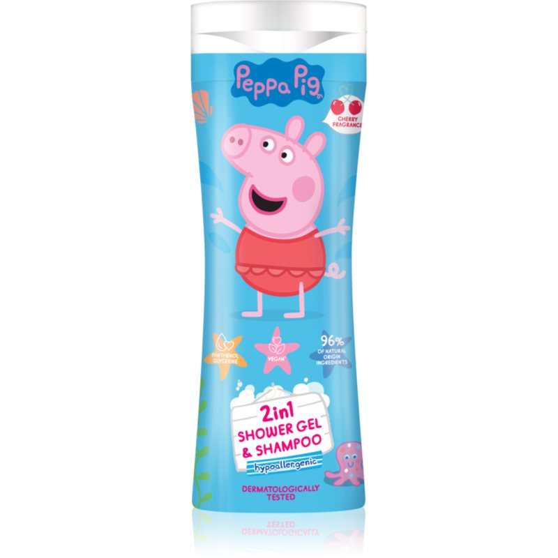 Peppa Pig Shower gel & Shampoo tusfürdő gél és sampon 2 in 1 gyermekeknek Cherry 300 ml-Ár