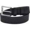 Perforated synthetic leather strap black