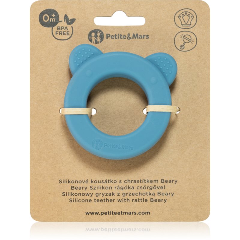 Petite&Mars Beary rágóka csörgővel Petrol Blue 0 m+ 1 db-Ár