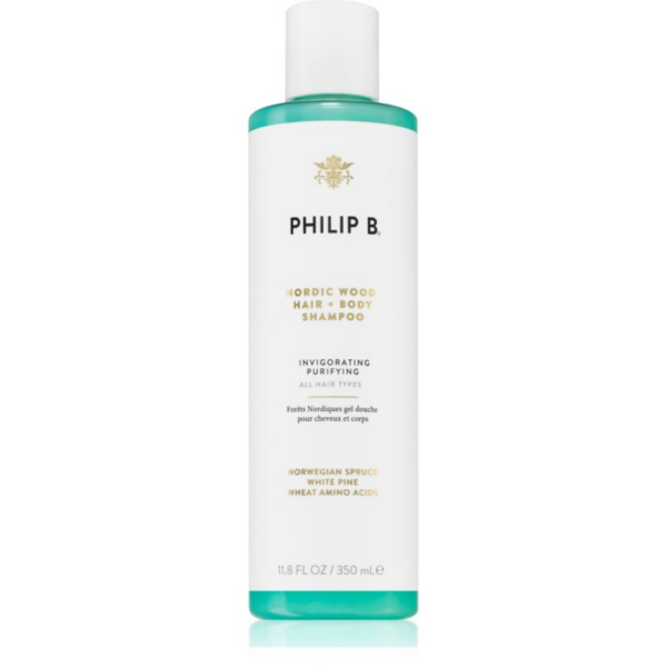 Philip B. White Label Nordic Wood tisztító sampon testre és hajra 350 ml