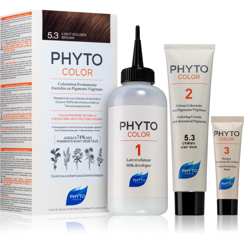 Phyto Color hajfesték ammónia nélkül árnyalat 5.3 Light Golden Brown 1 db-Eredeti