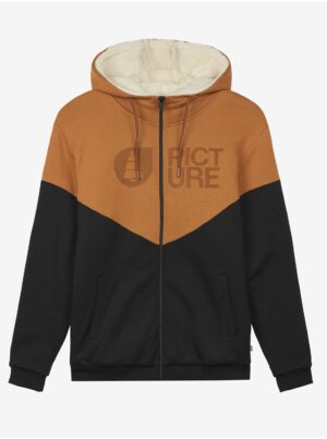 Picture Plush Men's Brown-Black Zip Hoodie - Men Picture Plush Men's Brown-Black Zip Hoodie - Men