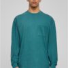 Pigment-dyed long-sleeved pocket teal
